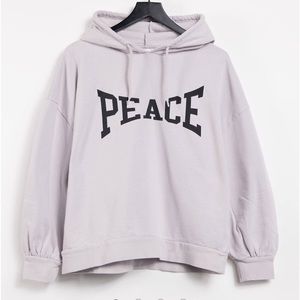 TOPSHOP grey peace hoodie size Medium